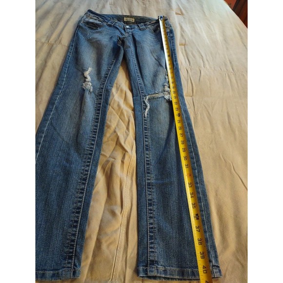 Paris Blues Jeans Size 9 Blue Distressed - Picture 8 of 10